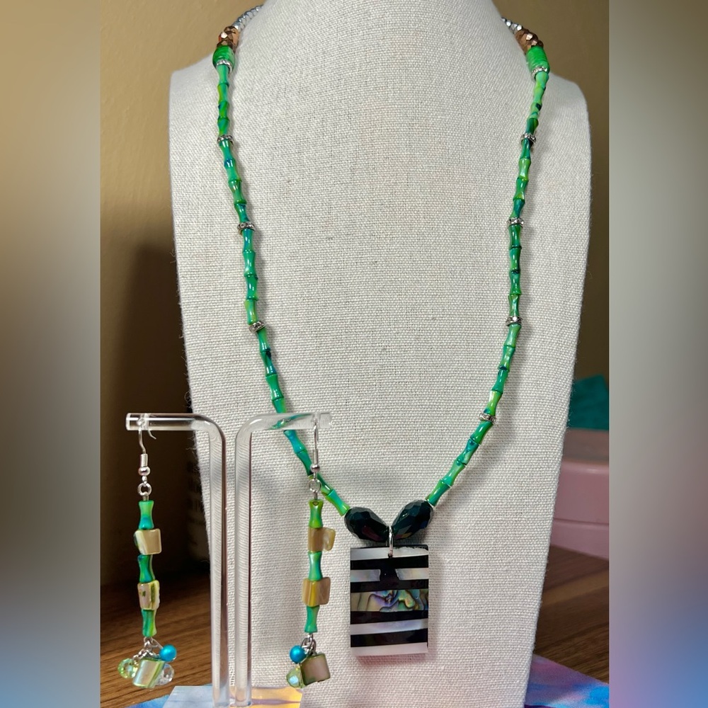 “Nautical Lagoon” Artisan Necklace & Earring Set